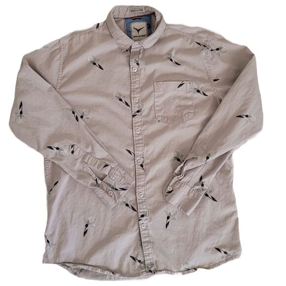 Now and Then Men's Button-Down Long Sleeve Shirt Flower Print Size XL - Picture 3 of 6